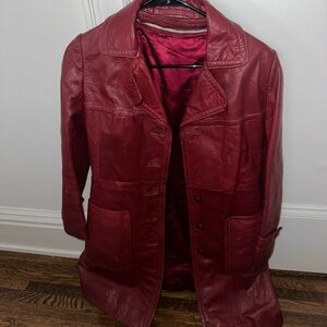 Women's Red Leather Jacket